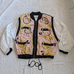 R.E. Sport by River Edge luxury print Astrology sun. Pink, yellow white & black